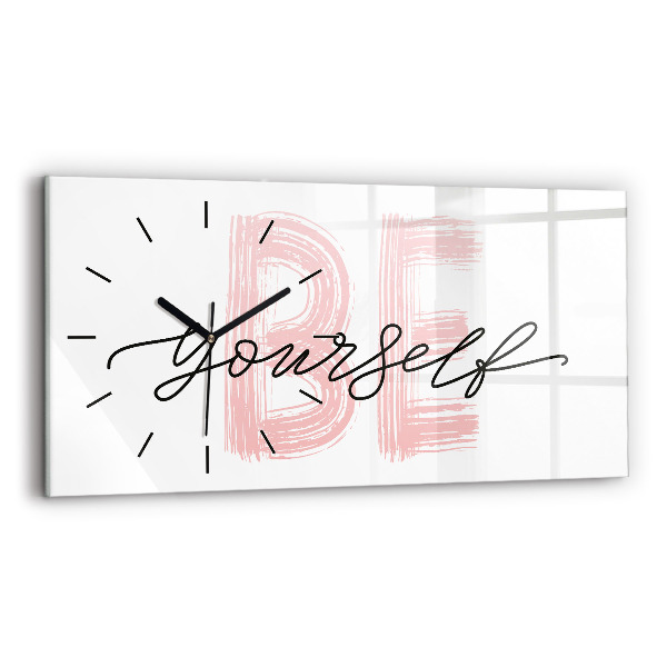 Horizontal wall clock The inscription Be yourself