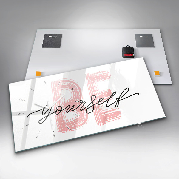 Horizontal wall clock The inscription Be yourself