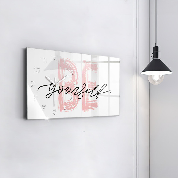 Horizontal wall clock The inscription Be yourself