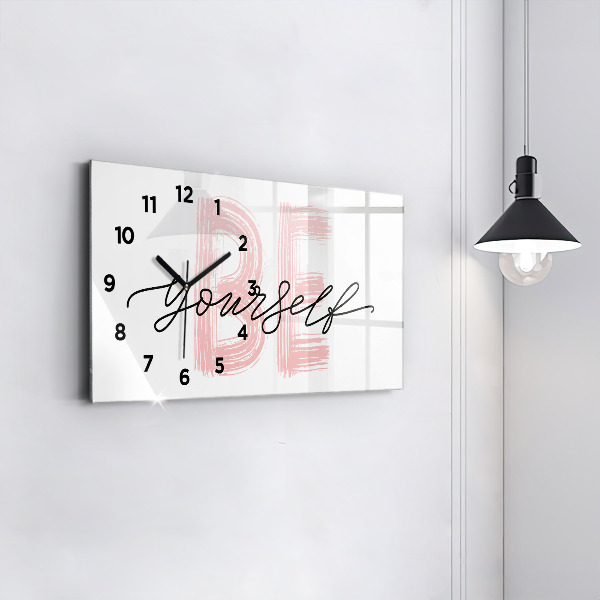 Horizontal wall clock The inscription Be yourself