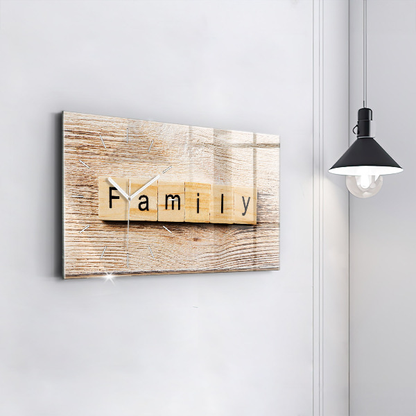 Horizontal wall clock The inscription family
