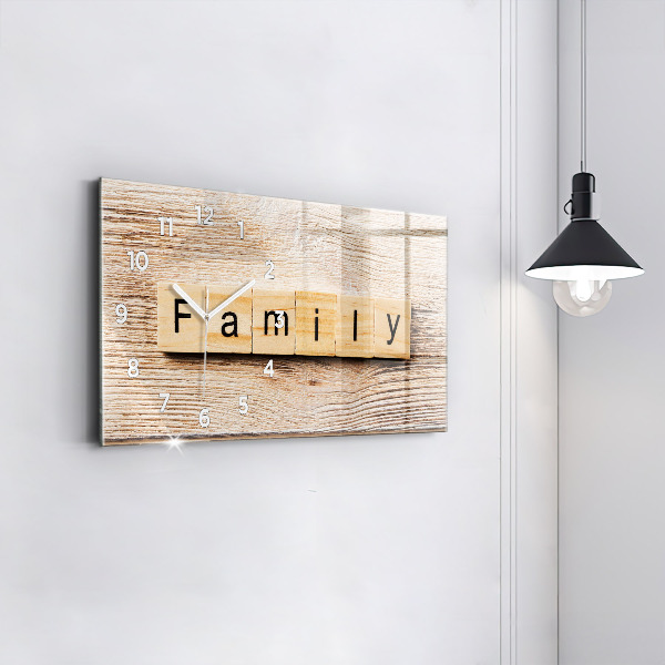 Horizontal wall clock The inscription family
