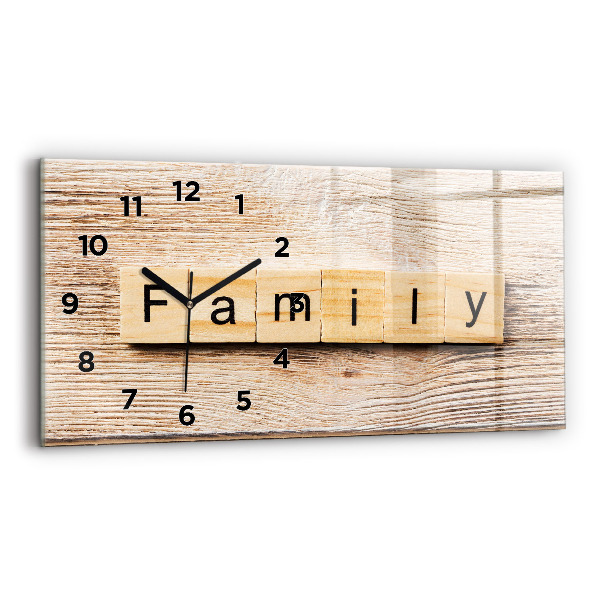 Horizontal wall clock The inscription family