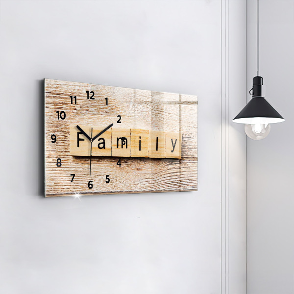 Horizontal wall clock The inscription family