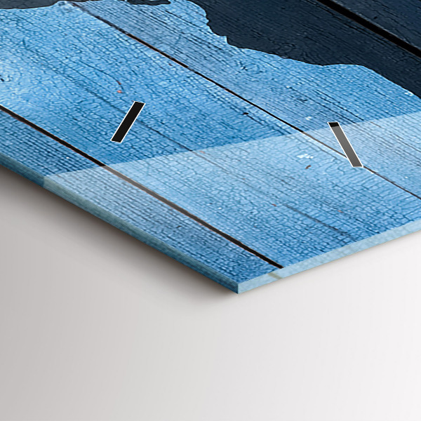 Horizontal wall clock World map of the board