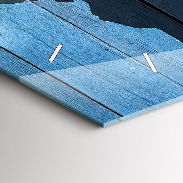 Horizontal wall clock World map of the board