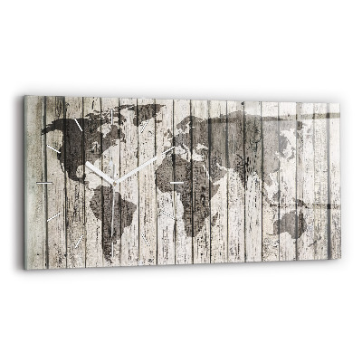 Horizontal wall clock World Map Boards
