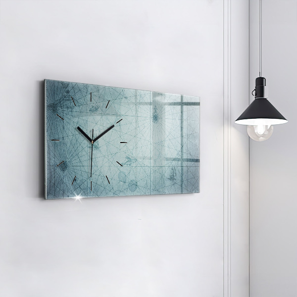 Horizontal wall clock Vintage Map
