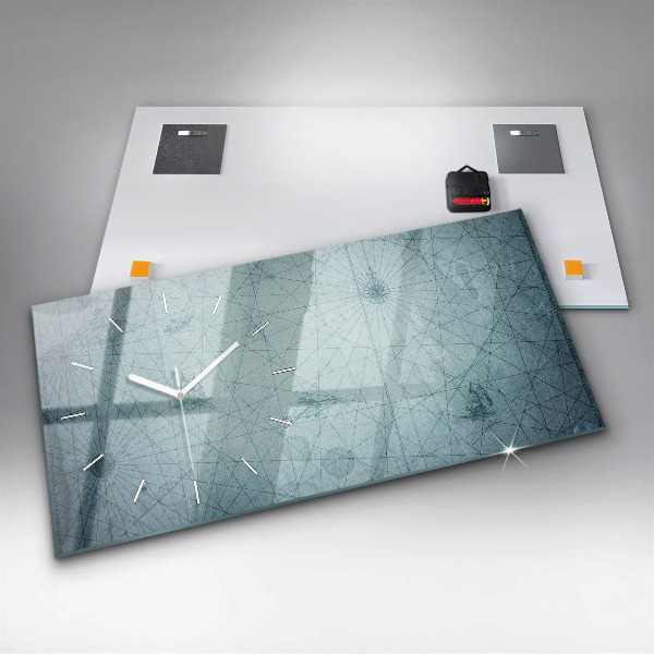 Horizontal wall clock Vintage Map