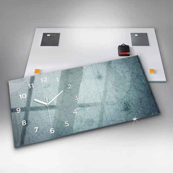 Horizontal wall clock Vintage Map