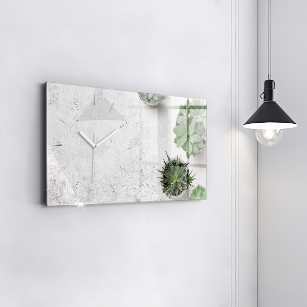 Horizontal wall clock Ornamental plants