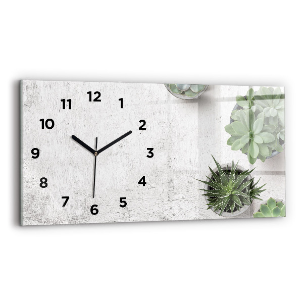 Horizontal wall clock Ornamental plants