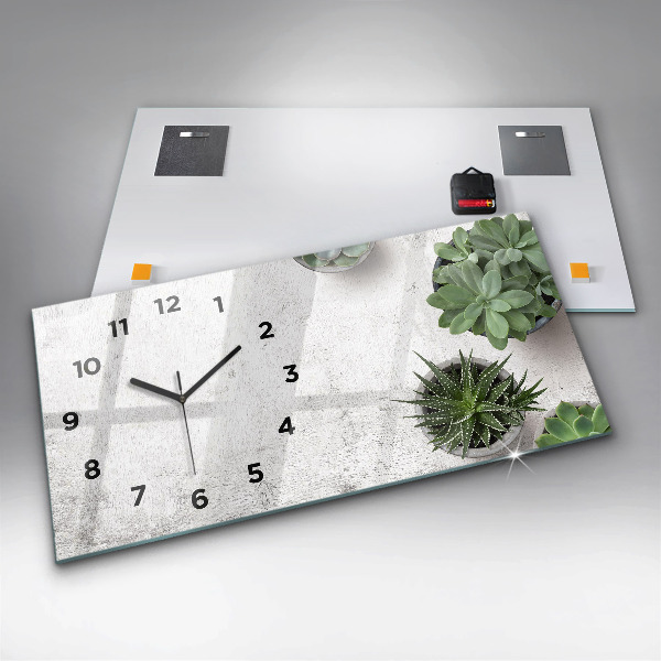 Horizontal wall clock Ornamental plants