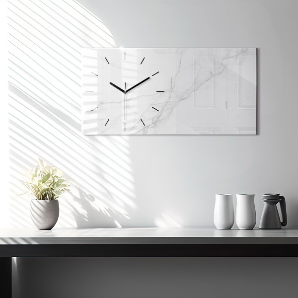 Horizontal wall clock Decorative marble