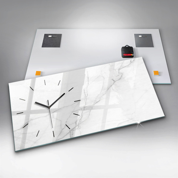Horizontal wall clock Decorative marble