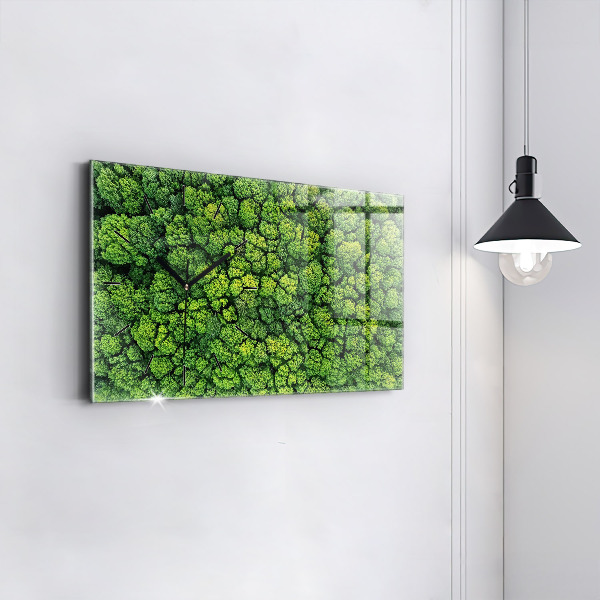 Horizontal wall clock Forest from a bird's eye view