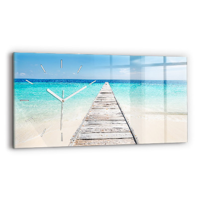 Horizontal wall clock Tropical island