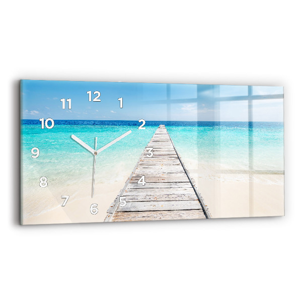 Horizontal wall clock Tropical island