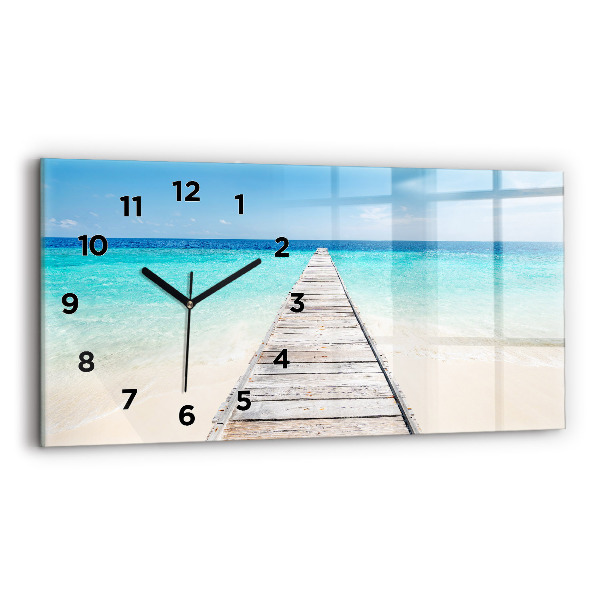 Horizontal wall clock Tropical island