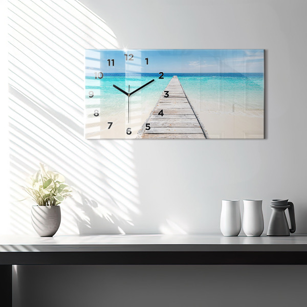 Horizontal wall clock Tropical island