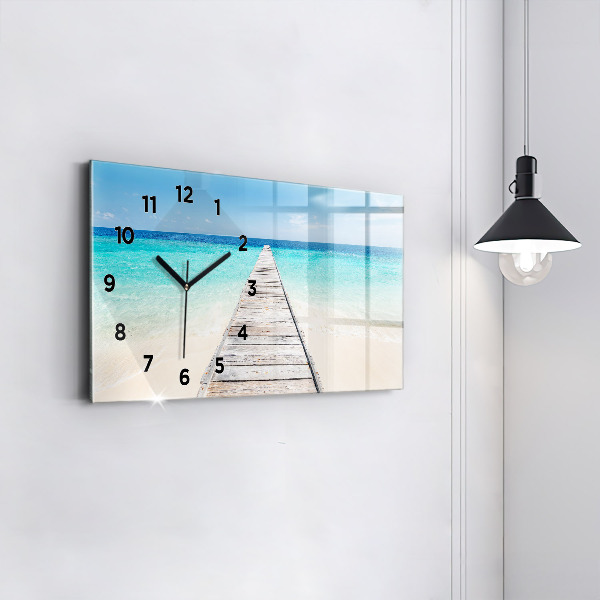 Horizontal wall clock Tropical island