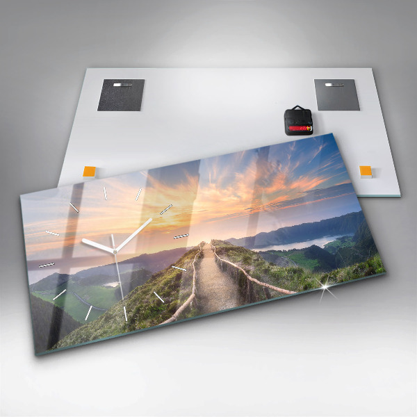 Horizontal wall clock Mountain Landscape