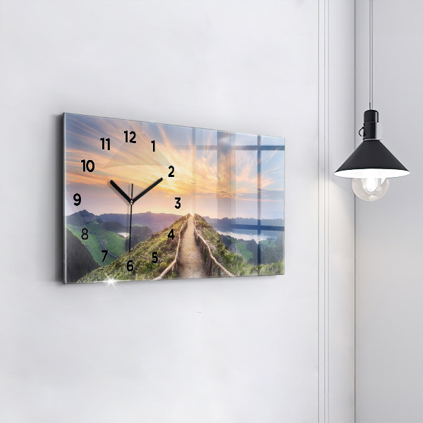 Horizontal wall clock Mountain Landscape