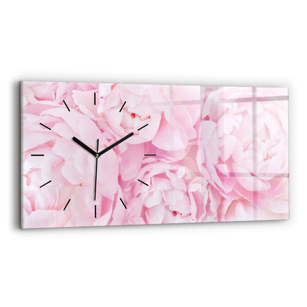 Horizontal wall clock Blooming flowers