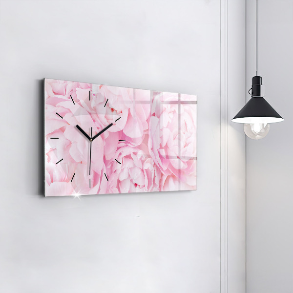 Horizontal wall clock Blooming flowers