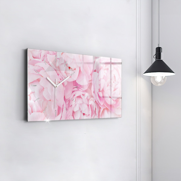 Horizontal wall clock Blooming flowers