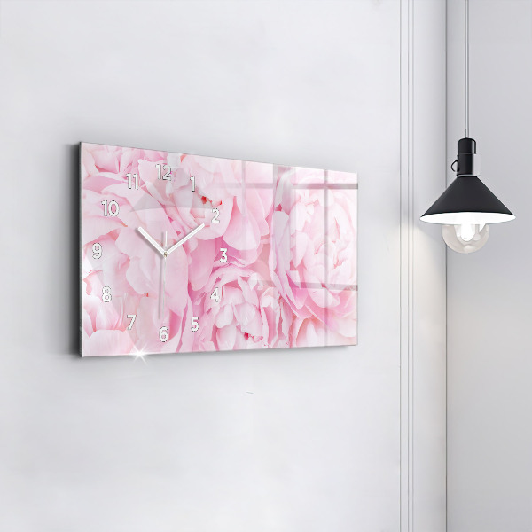 Horizontal wall clock Blooming flowers