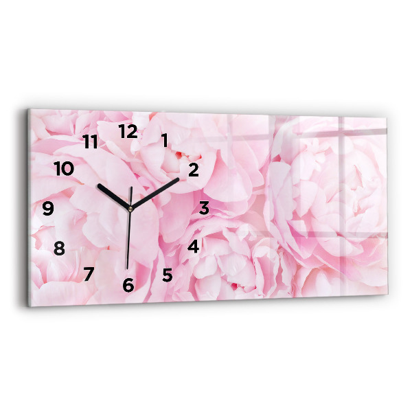 Horizontal wall clock Blooming flowers