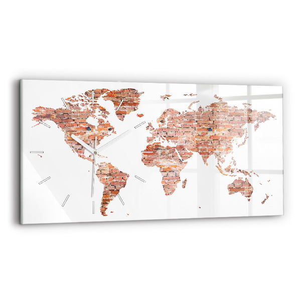 Horizontal wall clock Old brick map