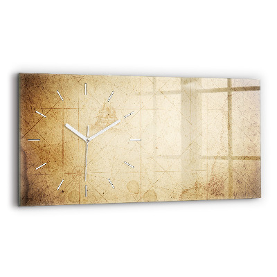 Horizontal wall clock Old world map