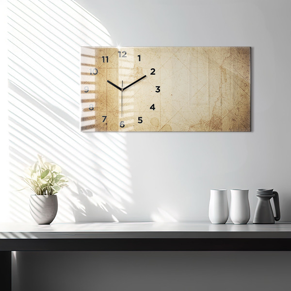 Horizontal wall clock Old world map