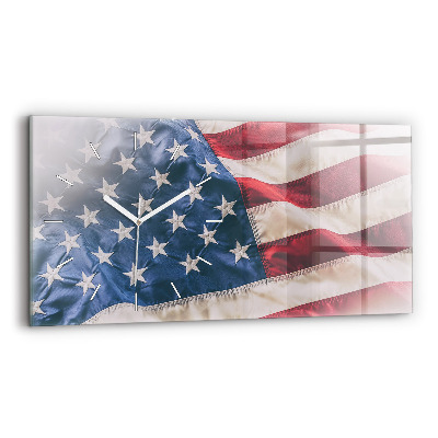 Horizontal wall clock American flag