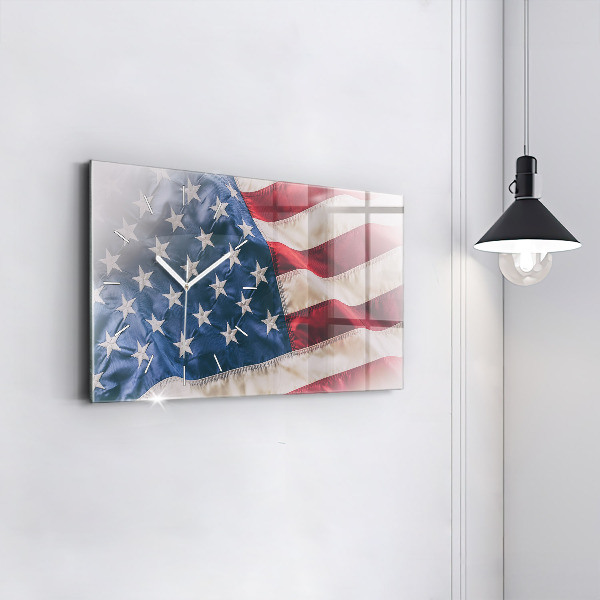 Horizontal wall clock American flag
