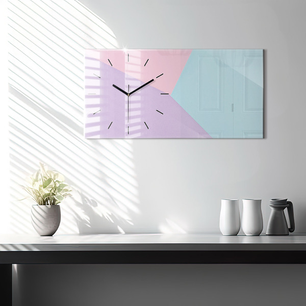 Horizontal wall clock Pastel pattern