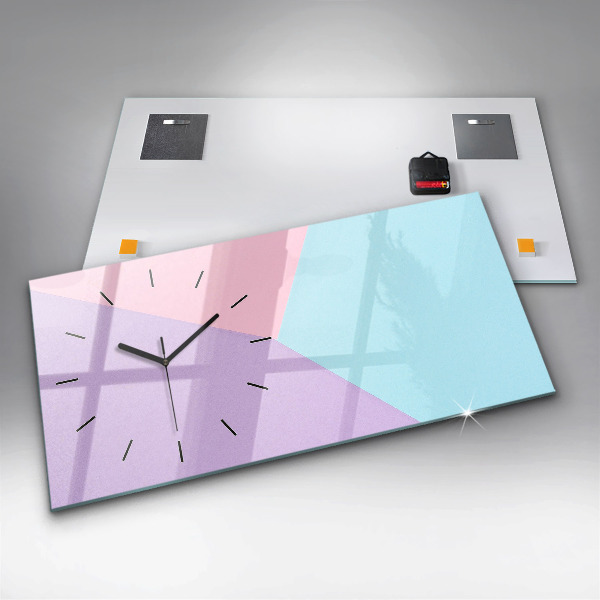 Horizontal wall clock Pastel pattern
