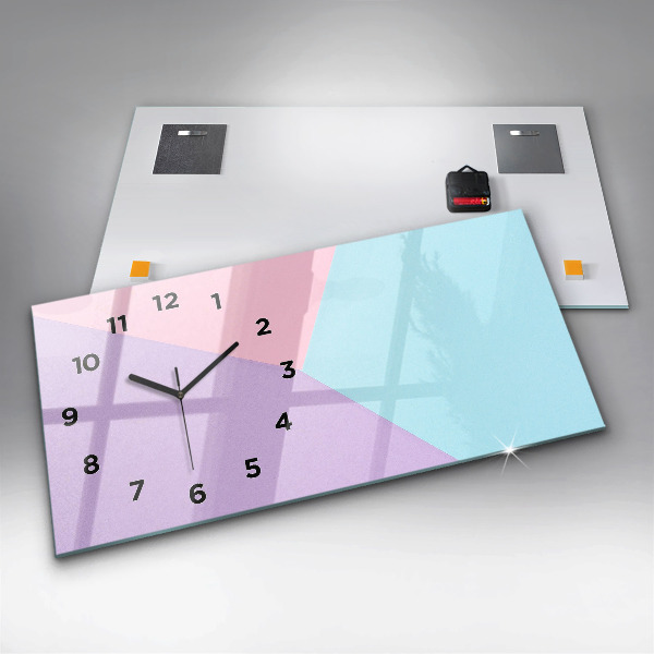 Horizontal wall clock Pastel pattern