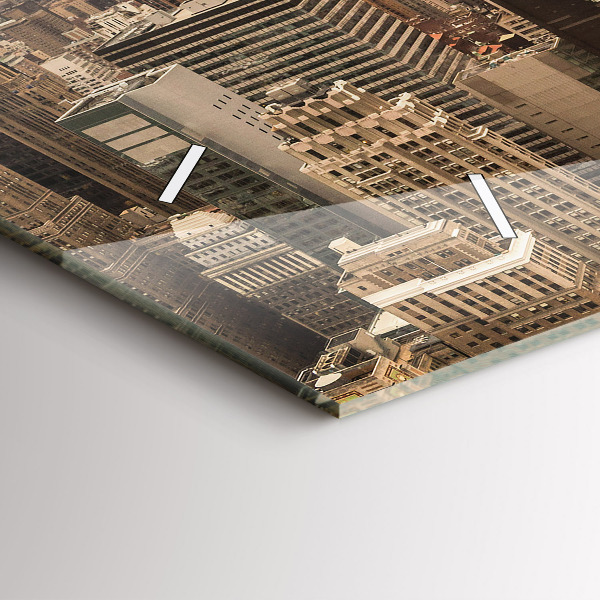 Horizontal wall clock City landscape