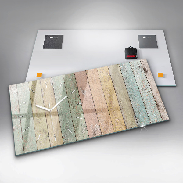 Horizontal wall clock Colorful boards