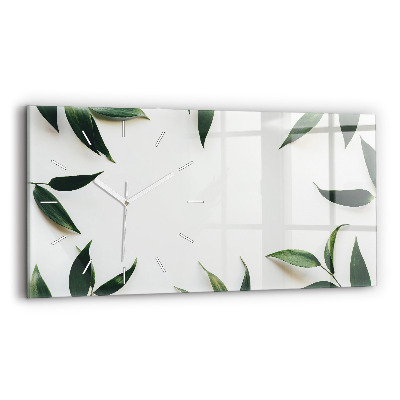 Horizontal wall clock Leaf frame
