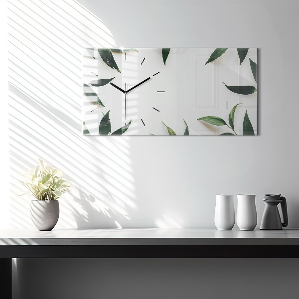 Horizontal wall clock Leaf frame