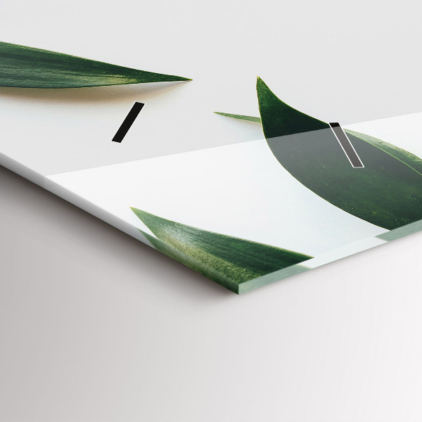 Horizontal wall clock Leaf frame