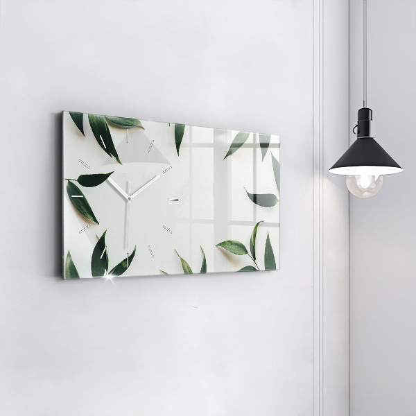 Horizontal wall clock Leaf frame
