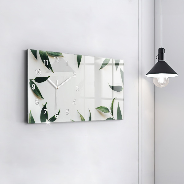 Horizontal wall clock Leaf frame