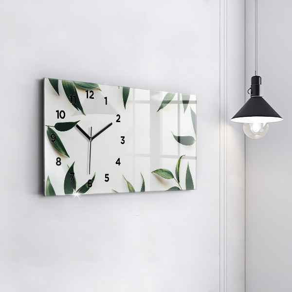 Horizontal wall clock Leaf frame