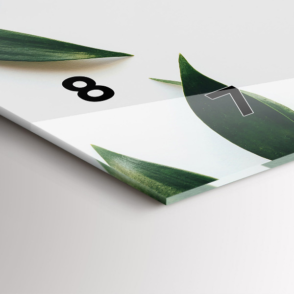 Horizontal wall clock Leaf frame