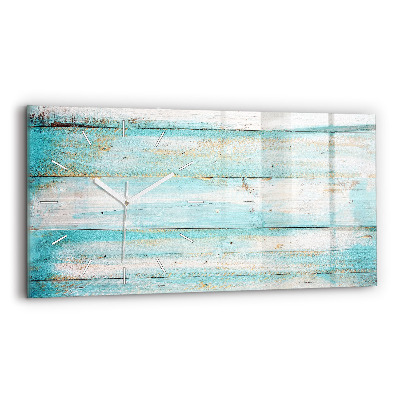 Horizontal wall clock Blue boards